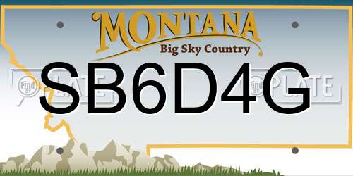 SB6D4G Montana License Plate