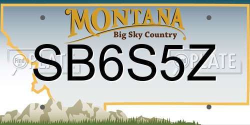 SB6S5Z Montana License Plate