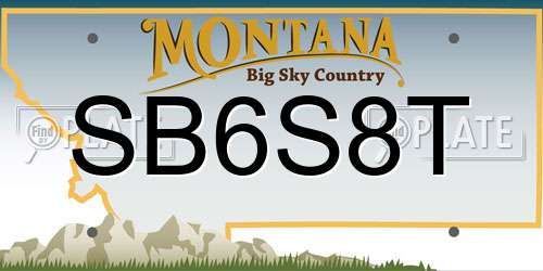 SB6S8T Montana License Plate