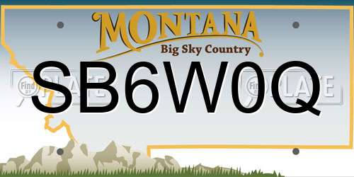 SB6W0Q Montana License Plate