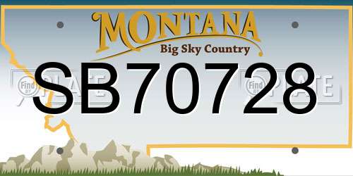 SB70728 Montana License Plate