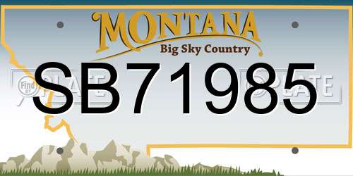 SB71985 Montana License Plate