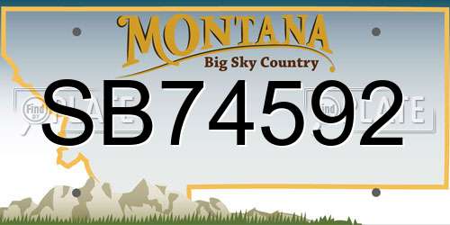 SB74592 Montana License Plate