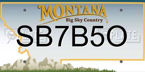 SB7B5O Montana License Plate
