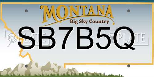 SB7B5Q Montana License Plate