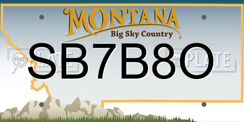 SB7B8O Montana License Plate