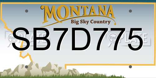 SB7D775 Montana License Plate
