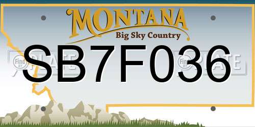 SB7F036 Montana License Plate