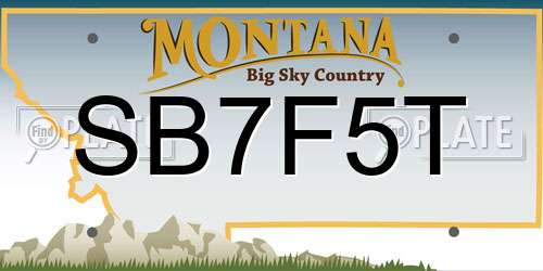 SB7F5T Montana License Plate