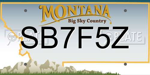 SB7F5Z Montana License Plate