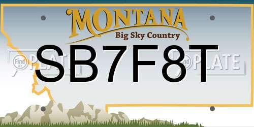 SB7F8T Montana License Plate