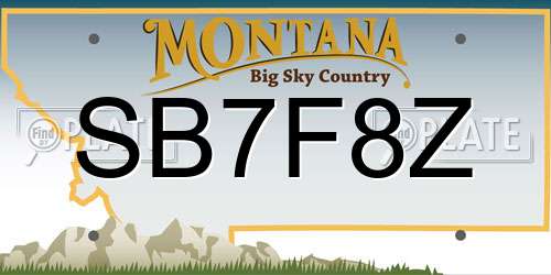 SB7F8Z Montana License Plate