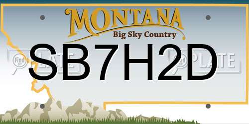 SB7H2D Montana License Plate