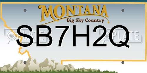 SB7H2Q Montana License Plate