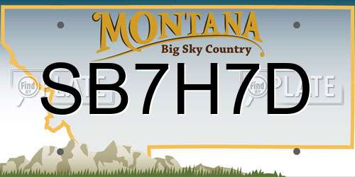 SB7H7D Montana License Plate