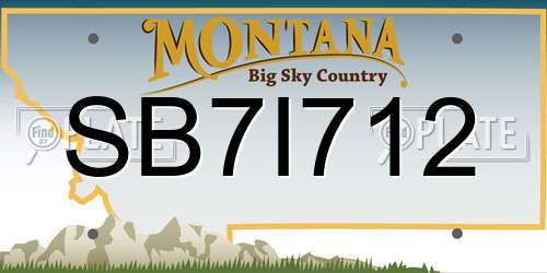 SB7I712 Montana License Plate