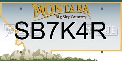 SB7K4R Montana License Plate