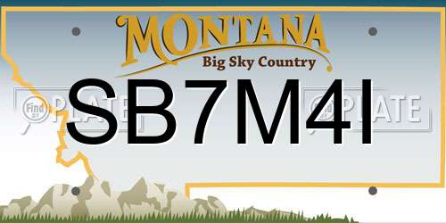SB7M4I Montana License Plate