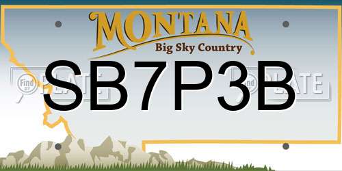 SB7P3B Montana License Plate
