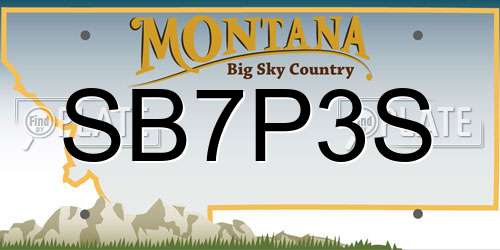 SB7P3S Montana License Plate