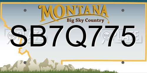 SB7Q775 Montana License Plate