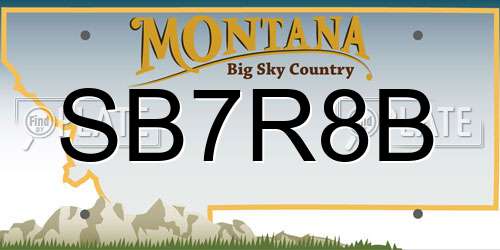 SB7R8B Montana License Plate