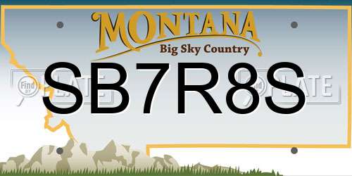 SB7R8S Montana License Plate