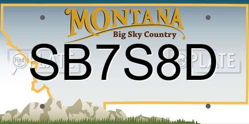 SB7S8D Montana License Plate