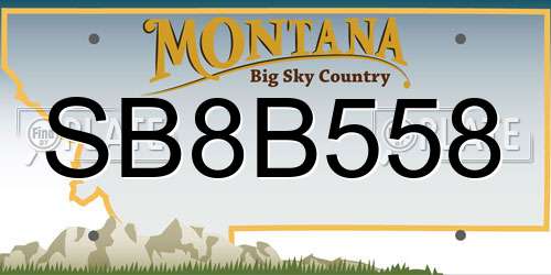SB8B558 Montana License Plate
