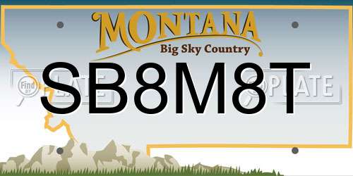 SB8M8T Montana License Plate