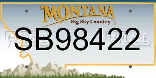 SB98422 Montana License Plate