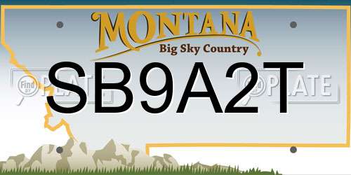 SB9A2T Montana License Plate