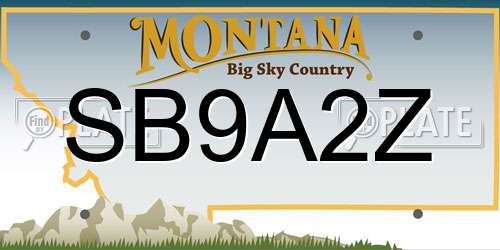 SB9A2Z Montana License Plate