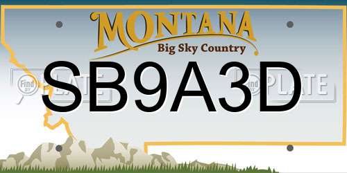 SB9A3D Montana License Plate