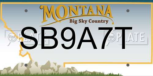 SB9A7T Montana License Plate