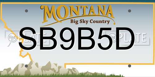 SB9B5D Montana License Plate