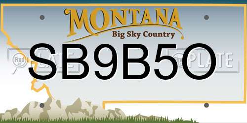 SB9B5O Montana License Plate