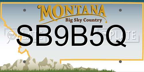 SB9B5Q Montana License Plate