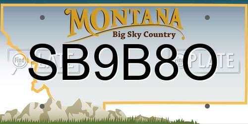 SB9B8O Montana License Plate