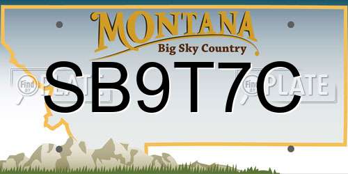 SB9T7C Montana License Plate