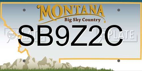 SB9Z2C Montana License Plate