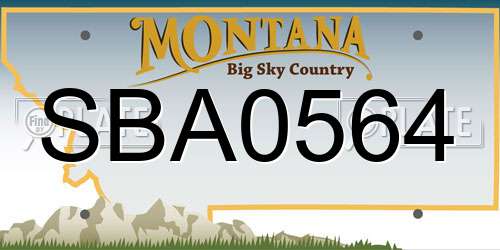 SBA0564 Montana License Plate