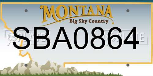 SBA0864 Montana License Plate