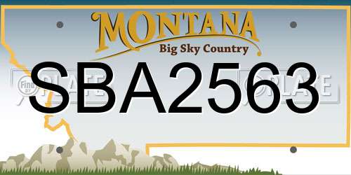 SBA2563 Montana License Plate