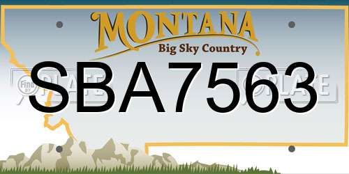 SBA7563 Montana License Plate
