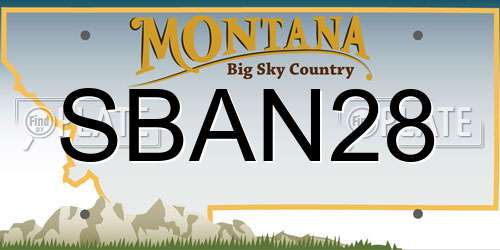 SBAN28 Montana License Plate