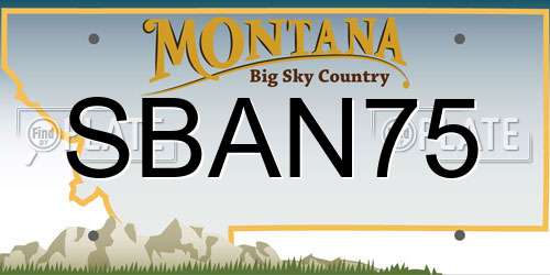 SBAN75 Montana License Plate