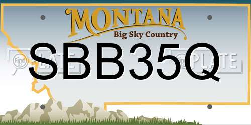 SBB35Q Montana License Plate