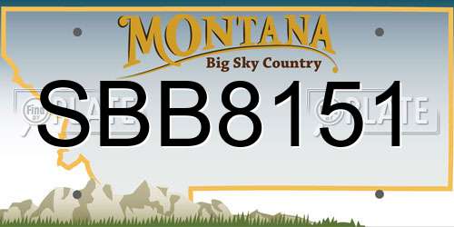 SBB8151 Montana License Plate