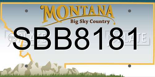 SBB8181 Montana License Plate